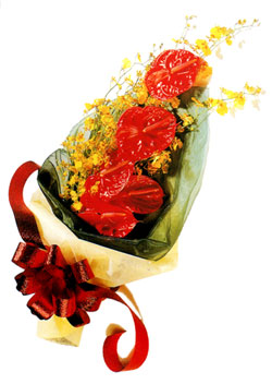 özel 5 adet antorium buketi   Kocaeli çiçekçi mağazası 