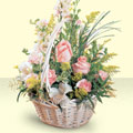  yurtiçi ve yurtdışı çiçek siparişi  sepette pembe güller