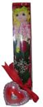  çiçek online çiçek siparişi  kutu içinde 1 adet gül oyuncak ve mum 