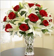 12 adet kırmızı gül 2 dal kazablanka vazosu  Kocaeli internetten çiçek siparişi 