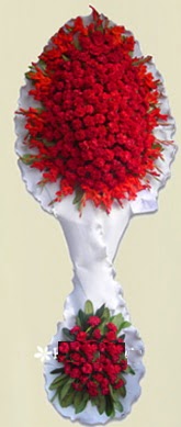 Çift katlı kıpkırmızı düğün açılış çiçeği  Kocaeli online çiçekçi , çiçek siparişi 
