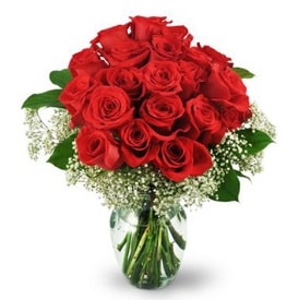 25 adet kırmızı gül cam vazoda  Kocaeli çiçek siparişi vermek 