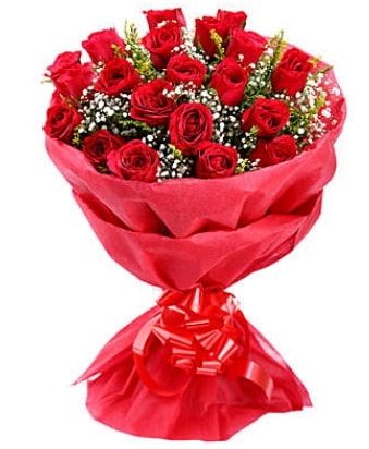 21 adet kırmızı gülden modern buket  Kocaeli internetten çiçek satışı 
