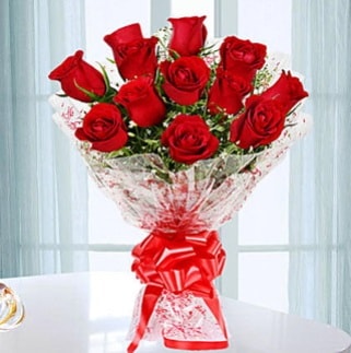 11 adet kırmızı gülden görsel şık buket  Kocaeli online çiçek gönderme sipariş 
